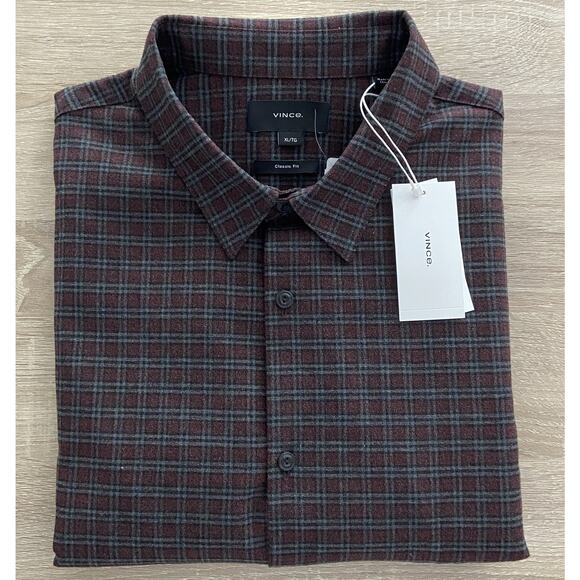 Vince Other - Vince Men's XL Classic Fit Flannel Button-Up Shirt Long Sleeve Check Print NEW